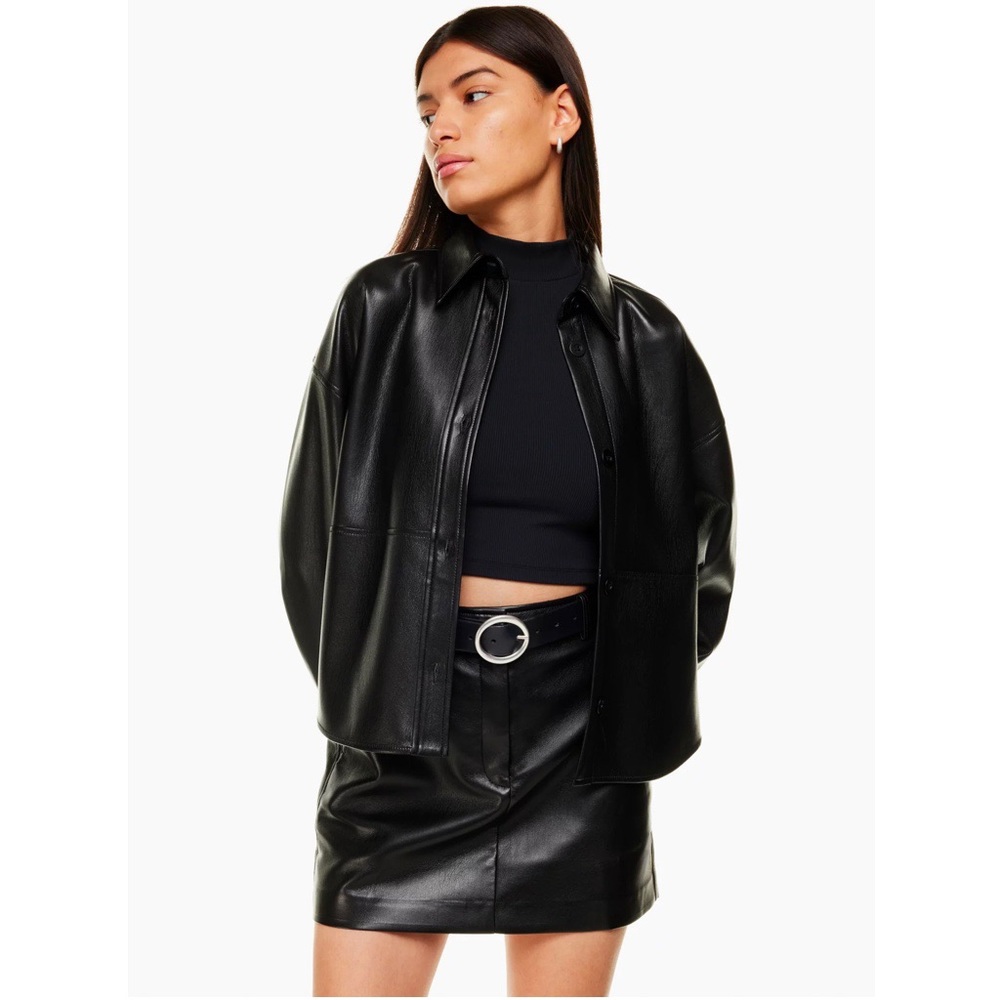 Aritzia Babaton Vegan Leather shacket